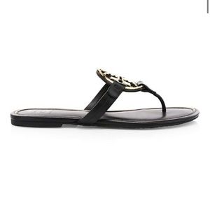 Tory Burch Miller Metal Leather Thong Sandals